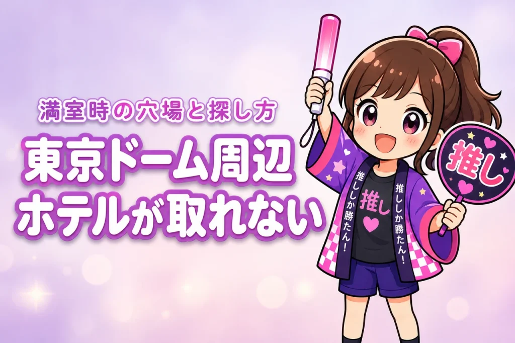 東京ドーム周辺ホテルが取れない時は？満室時の穴場エリアと探し方