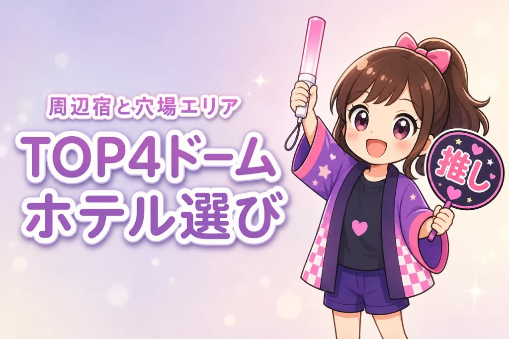 TOP4「in TOKYO DOME 2Days」東京ドームイベントのホテルはどこがいい？周辺宿と穴場エリアを紹介