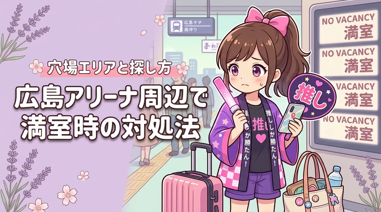 広島グリーンアリーナ周辺ホテルが取れない時は？満室時の穴場エリアと探し方