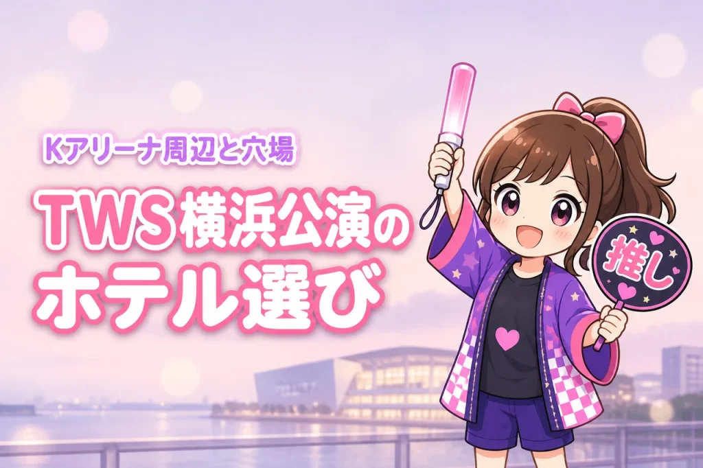 TWS「24/7:FOR:YOU」Kアリーナ横浜公演のホテルはどこがいい？周辺宿と穴場エリアを紹介