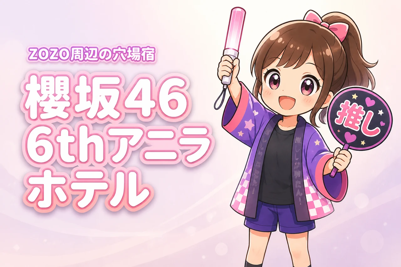 櫻坂46「6th YEAR ANNIVERSARY LIVE」ZOZOマリンスタジアム公演のホテルはどこがいい?周辺宿と穴場エリアを紹介