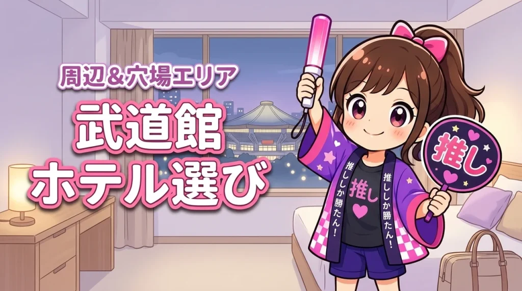 HANA「Born to Bloom」日本武道館公演のホテルはどこがいい？周辺宿と穴場エリアを紹介（記事のアイキャッチ画像）