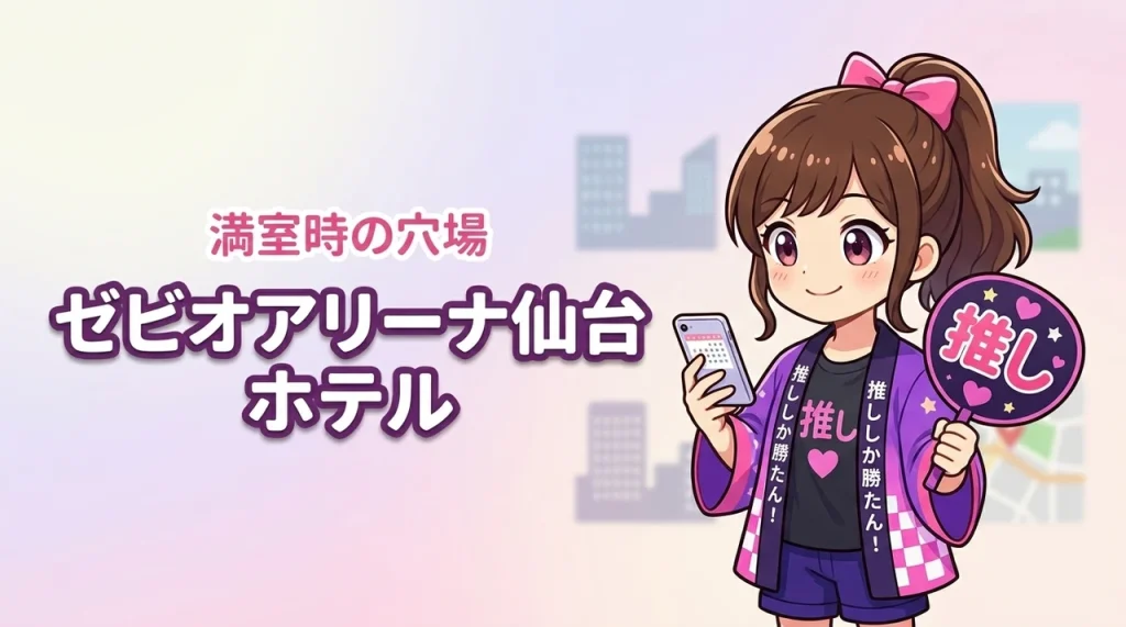 ゼビオアリーナ仙台周辺ホテルが取れない時は？満室時の穴場エリアと探し方（記事のアイキャッチ画像）