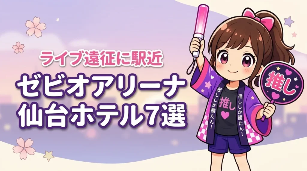 ゼビオアリーナ仙台周辺ホテルおすすめ7選！ライブ遠征に便利な駅近の宿を紹介（記事のアイキャッチ画像）
